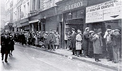 Στην ουρά για δωρεάν διανομή τροφίμων. Παρίσι, Δεκέμβριος 1932