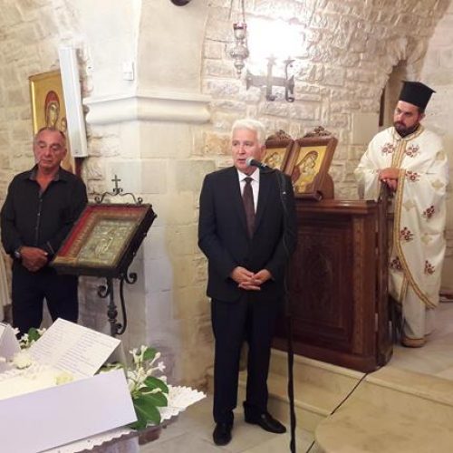 Ο Γιώργος Ουρσουζίδης στο ετήσιο μνημόσυνο για τα τροχαία θύματα στα Χανιά